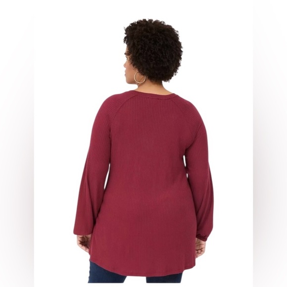 Lane Bryant, Plus Size Relaxed Tunic Top, 3X, Red - Picture 4 of 10